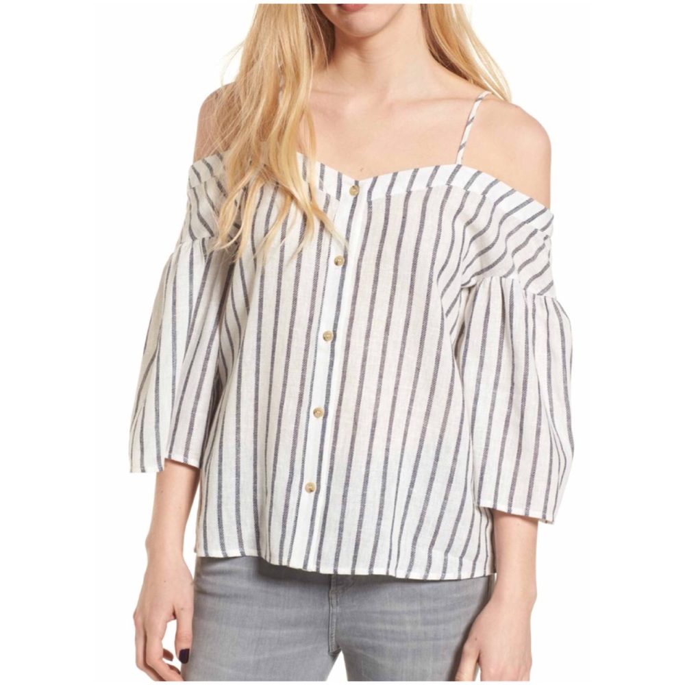 Stripe Off The Shoulder Top